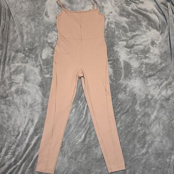 Women S Aritzia Wilfred Free Divinity beige Jumpsuit One Piece Stretchy Skinny - Picture 1 of 15